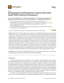 Technological and Operational Aspects That Limit Small Wind Turbines Performance