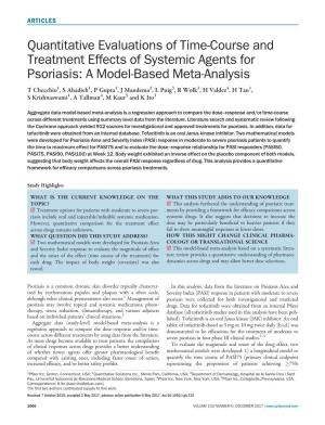 Course and Treatment Effects of Systemic Agents for Psoriasis: a Model-Based Meta-Analysis