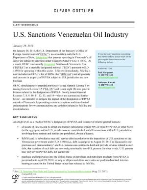 U.S. Sanctions Venezuelan Oil Industry