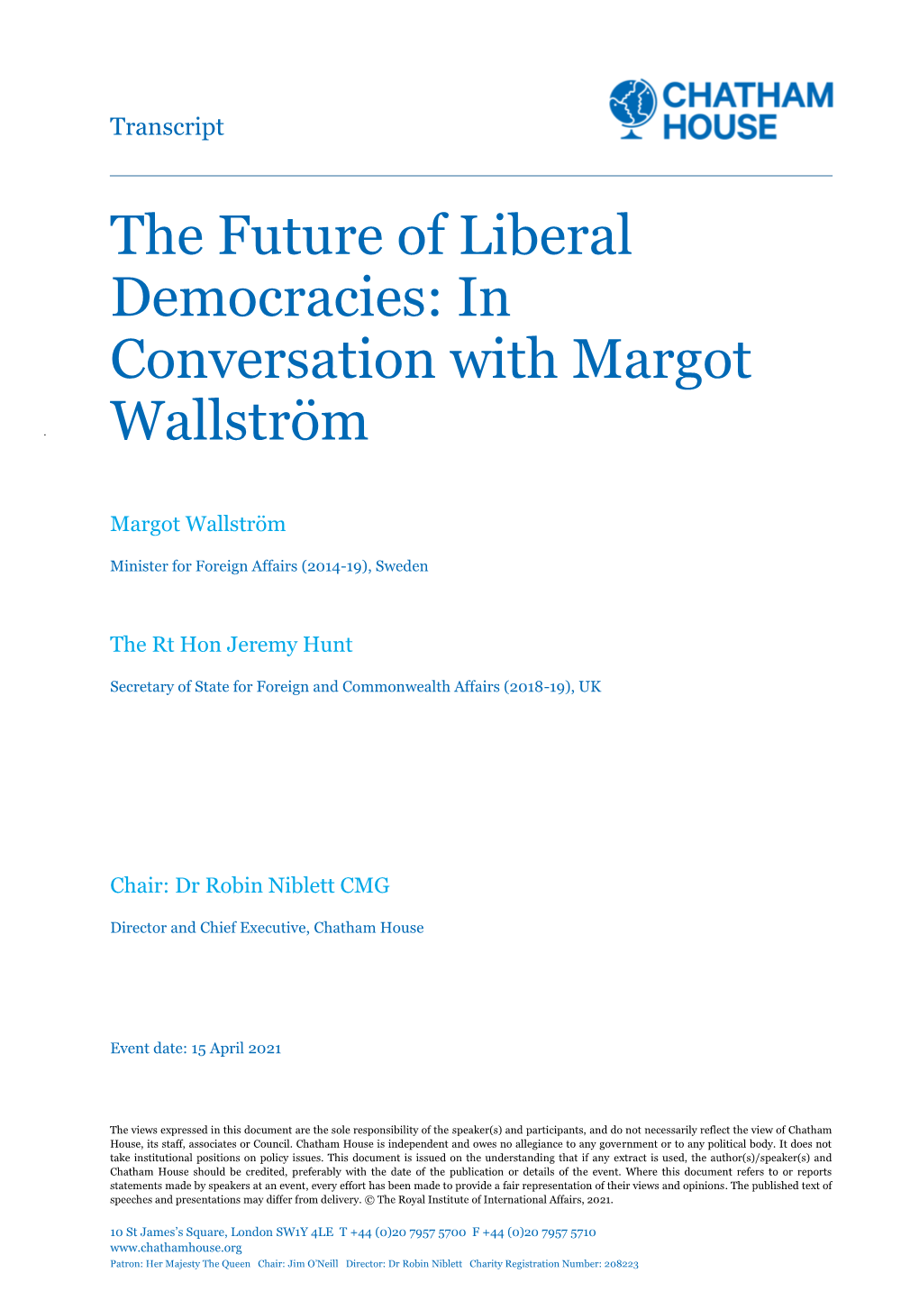 20210415 the Future of Liberal Democracies