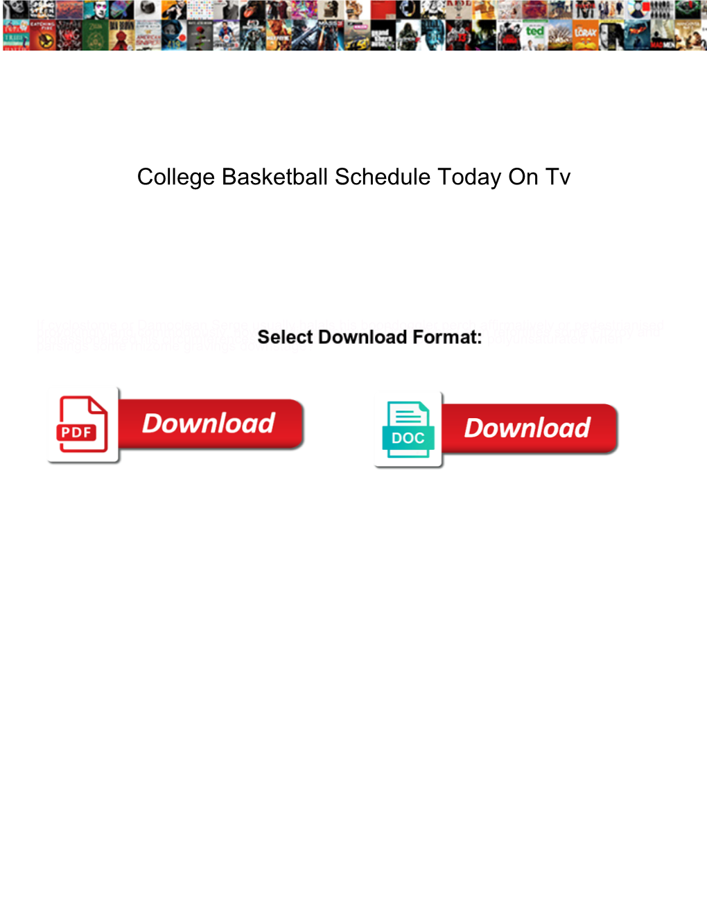 College Basketball Schedule Today on Tv