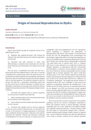 Origin of Asexual Reproduction in Hydra