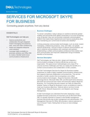 Services for Microsoft Skype for Business © 2019 Dell Inc