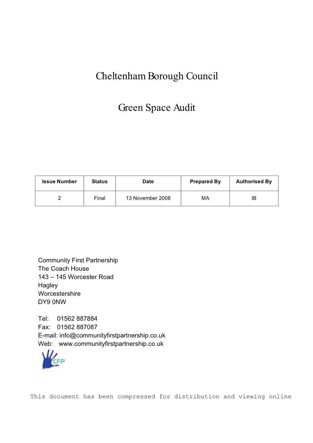 Cheltenham GSA Final Report Nov08