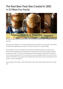 The Root Beer Float Was Created in 1893 (+13 More Fun Facts)