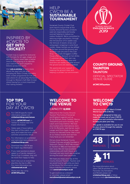 Cwc19 Be a Sustainable Tournament