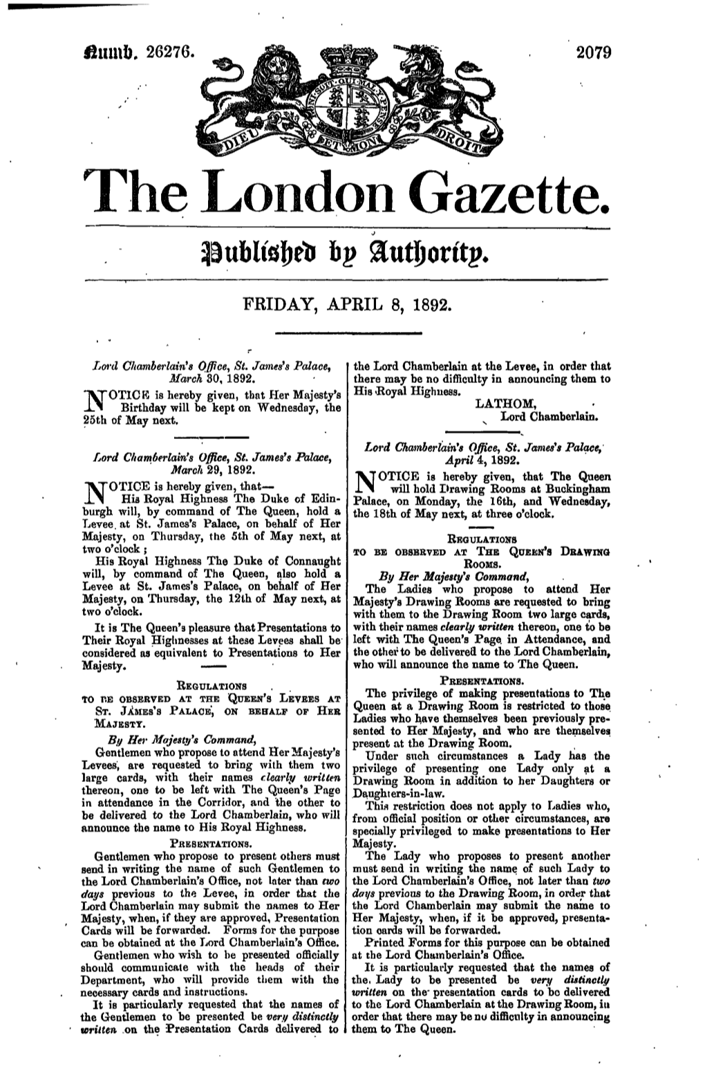 The London Gazette. Fop &Ut|Jortt£V