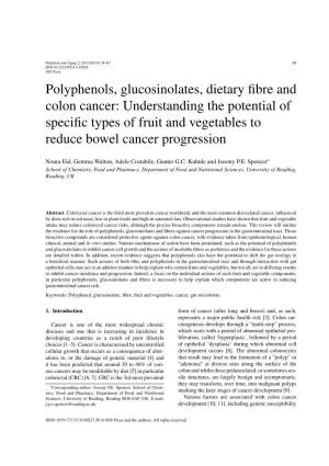 Polyphenols, Glucosinolates, Dietary Fibre and Colon Cancer