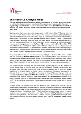 Tofifest News-Niepokorna Janda-The Rebellious Krystyna Janda EN Done