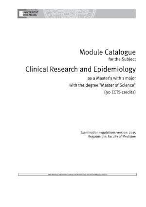 Module Catalogue Clinical Research and Epidemiology