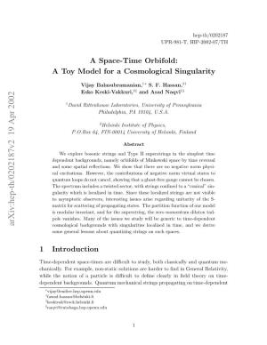 A Space-Time Orbifold: a Toy Model for a Cosmological Singularity
