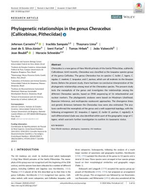 Phylogenetic Relationships in the Genus Cheracebus (Callicebinae, Pitheciidae)