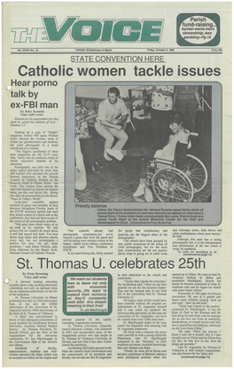 Catholic Women Tackle Issues St. Thomas U. Celebrates 25Th