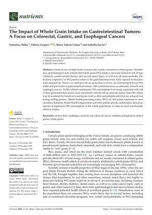 The Impact of Whole Grain Intake on Gastrointestinal Tumors: a Focus on Colorectal, Gastric, and Esophageal Cancers