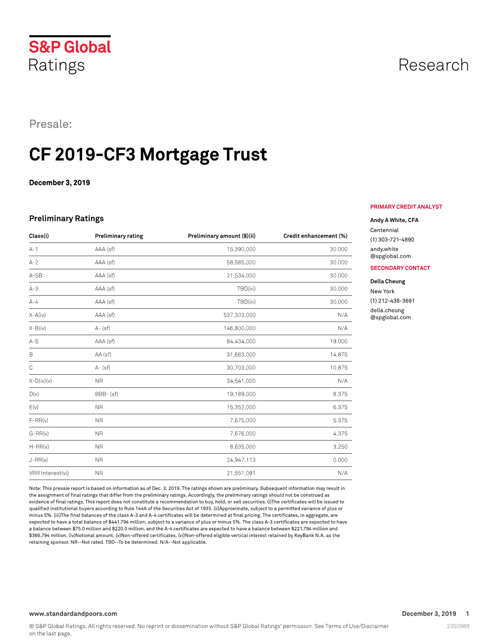 CF 2019-CF3 Mortgage Trust