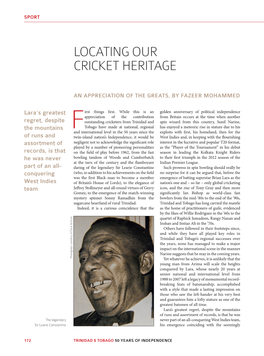 Locating Our Cricket Heritage