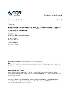 Discursive Narrative Analysis: a Study of Online Autobiographical Accounts of Self-Injury