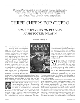 Some Thoughts on Reading Harry Potter in Latin