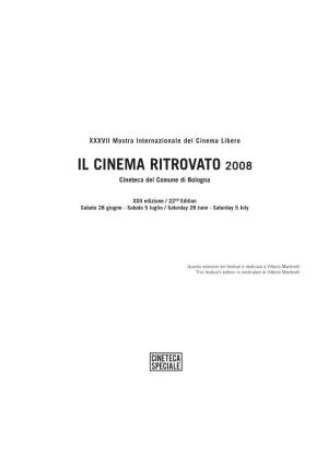 IL CINEMA RITROVATO 2008 Cineteca Del Comune Di Bologna
