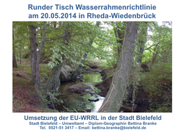 Bielefeld Stadt Bielefeld – Umweltamt – Diplom-Geographin Bettina Branke Tel