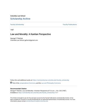 Law and Morality: a Kantian Perspective