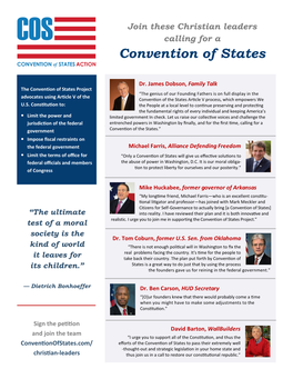 Join These Christian Leaders Calling for a Convention of States