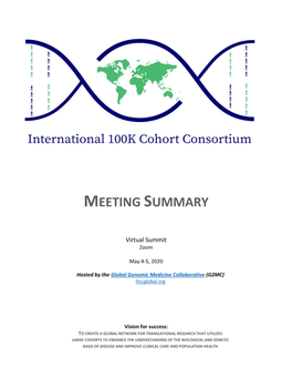 2020 International Cohorts Summit Executive Summary