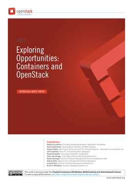 Exploring Opportunities: Containers and Openstack