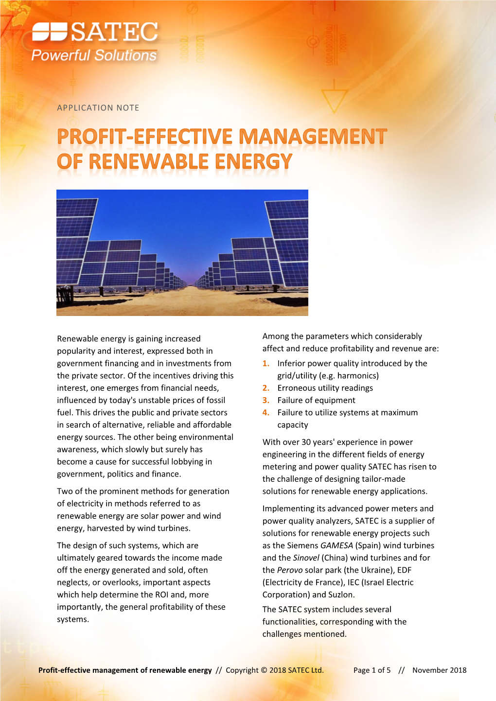 Profit Effective Management of Renewable Energy