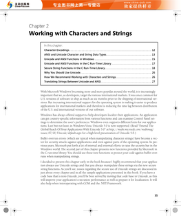 Chapter 2 Working with Characters and Strings