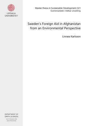 Sweden's Foreign Aid in Afghanistan from an Environmental Perspective