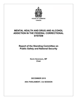 Mental Health and Drug and Alcohol Addiction in the Federal Correctional System