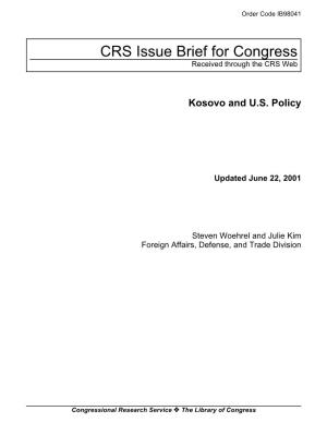 Kosovo and U.S. Policy