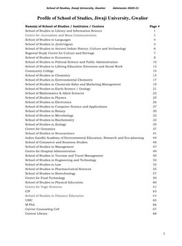 Profile of School of Studies, Jiwaji University, Gwalior