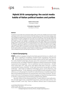 The Social Media Habits of Italian Political Leaders and Parties