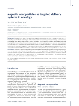 Magnetic Nanoparticles As Targeted Delivery Systems in Oncology