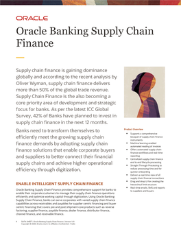 Oracle Banking Supply Chain Finance