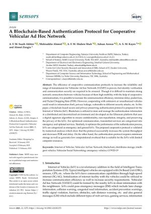 A Blockchain-Based Authentication Protocol for Cooperative Vehicular Ad Hoc Network