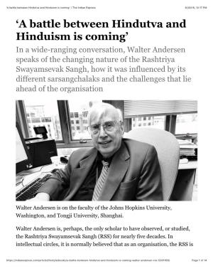 'A Battle Between Hindutva and Hinduism Is Coming' | the Indian