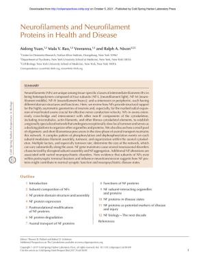 Neurofilaments and Neurofilament Proteins in Health and Disease
