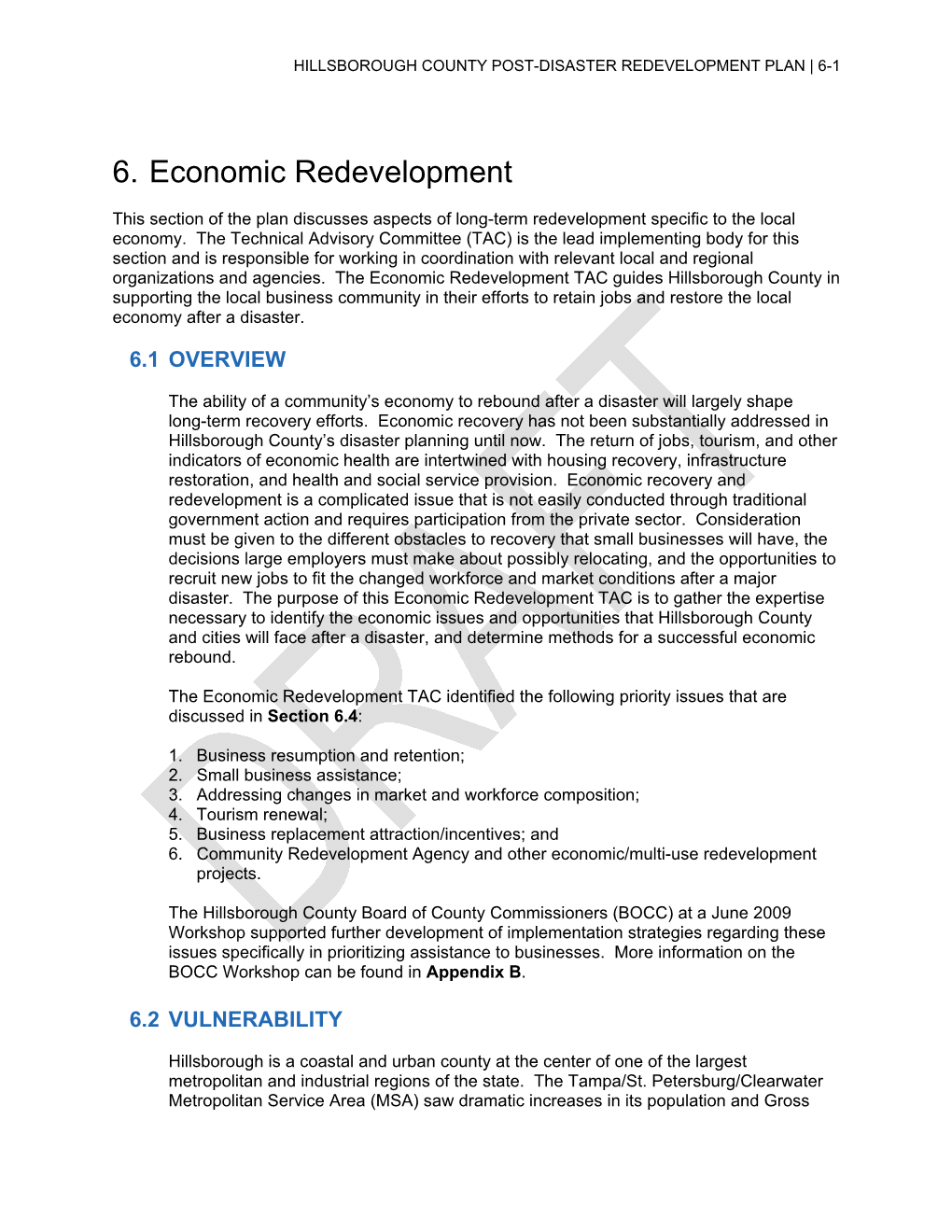 6. Economic Redevelopment