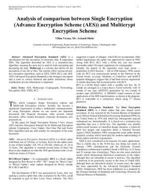 (Advance Encryption Scheme (AES)) and Multicrypt Encryption Scheme