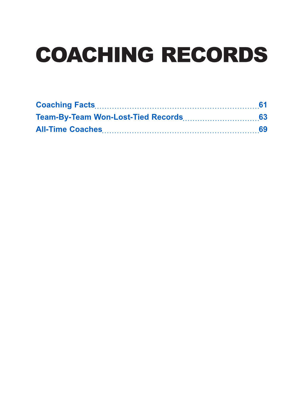 Coaching Records