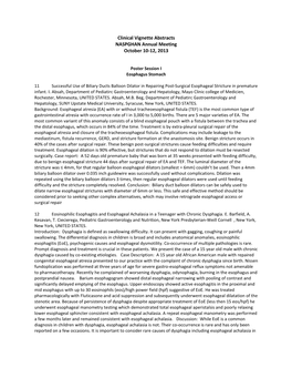 Clinical Vignette Abstracts NASPGHAN Annual Meeting October 10-12, 2013