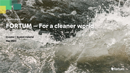 For a Cleaner World