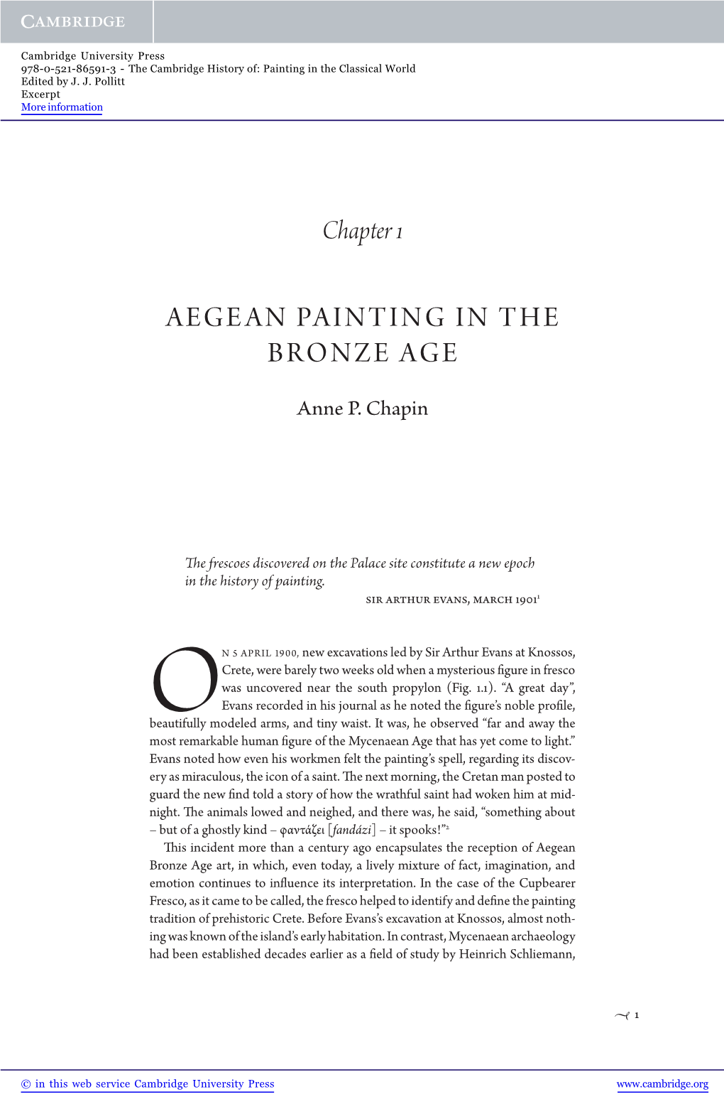 Aegean Painting in the Bronze Age