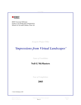 'Impressions from Virtual Landscapes'