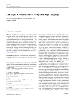 LSE-Sign: a Lexical Database for Spanish Sign Language