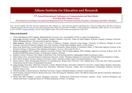 Athens Institute for Education and Research