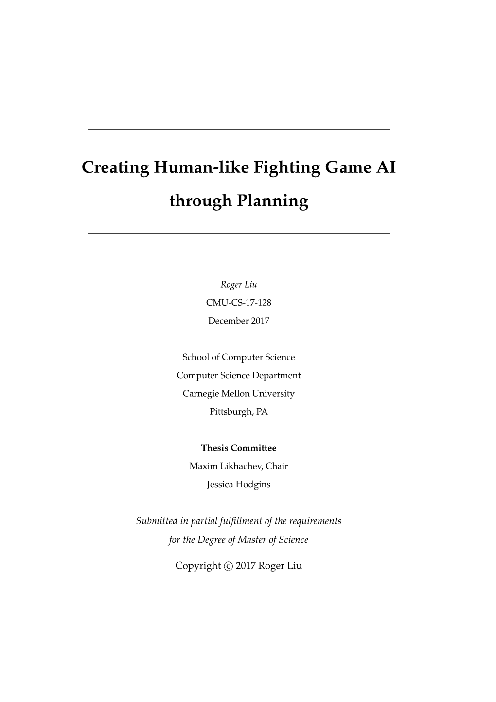 Creating Human-Like Fighting Game AI Through Planning